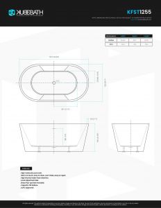 Kube 53.94'' White Free Standing Bathtub