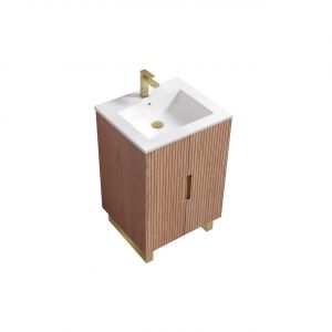 24'' Fiore Free Standing Bathroom Vanity w/ Gold Legs - Oakwood