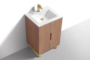 24'' Fiore Free Standing Bathroom Vanity w/ Gold Legs - Oakwood