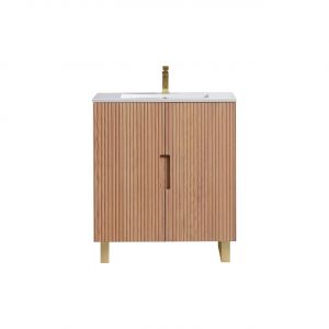 32'' Fiore Free Standing Bathroom Vanity w/ Gold Legs - Oakwood