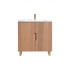 36'' Fiore Free Standing Bathroom Vanity w/ Gold Legs - Oakwood