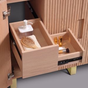 48'' Fiore Single Sink Free Standing Bathroom Vanity w/ Gold Legs - Oakwood