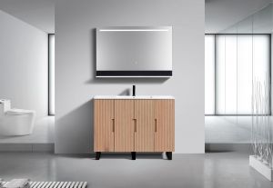 48'' Fiore Single Sink Free Standing Bathroom Vanity w/ Matte Black Legs - Oakwood