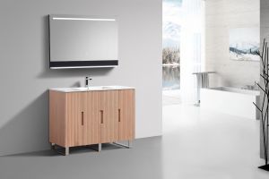 48'' Fiore Single Sink Free Standing Bathroom Vanity w/ Chrome Legs - Oakwood
