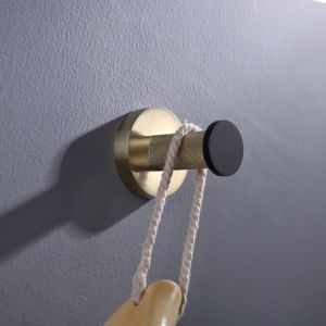 Aqua RONDO Single Robe Hook - Gold & Black