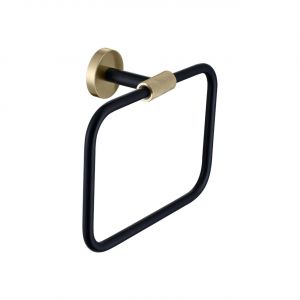 Aqua Rondo Towel Ring - Gold & Black