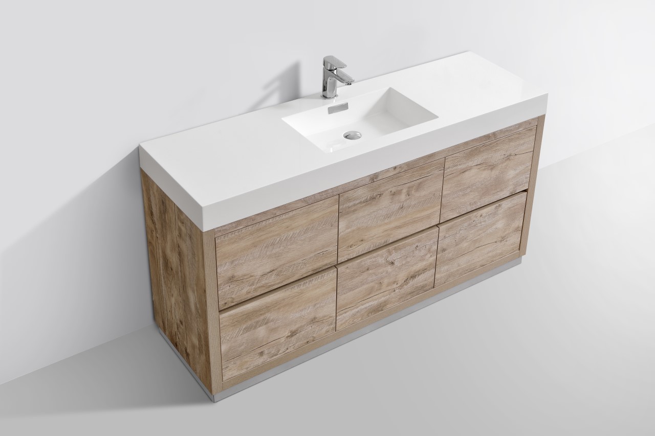 60 In Solid Wood Bathroom Vanity