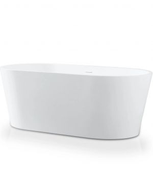 Kube Ovale 59” White Free Standing Bathtub – White