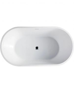 Kube Ovale 59” White Free Standing Bathtub – White