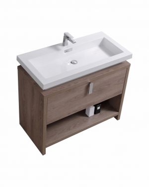 Levi 32″ Butternut Modern Bathroom Vanity w/ Cubby Hole