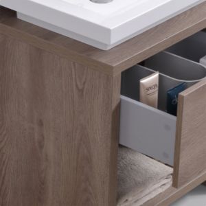 Levi 32" Butternut Modern Bathroom Vanity w/ Cubby Hole