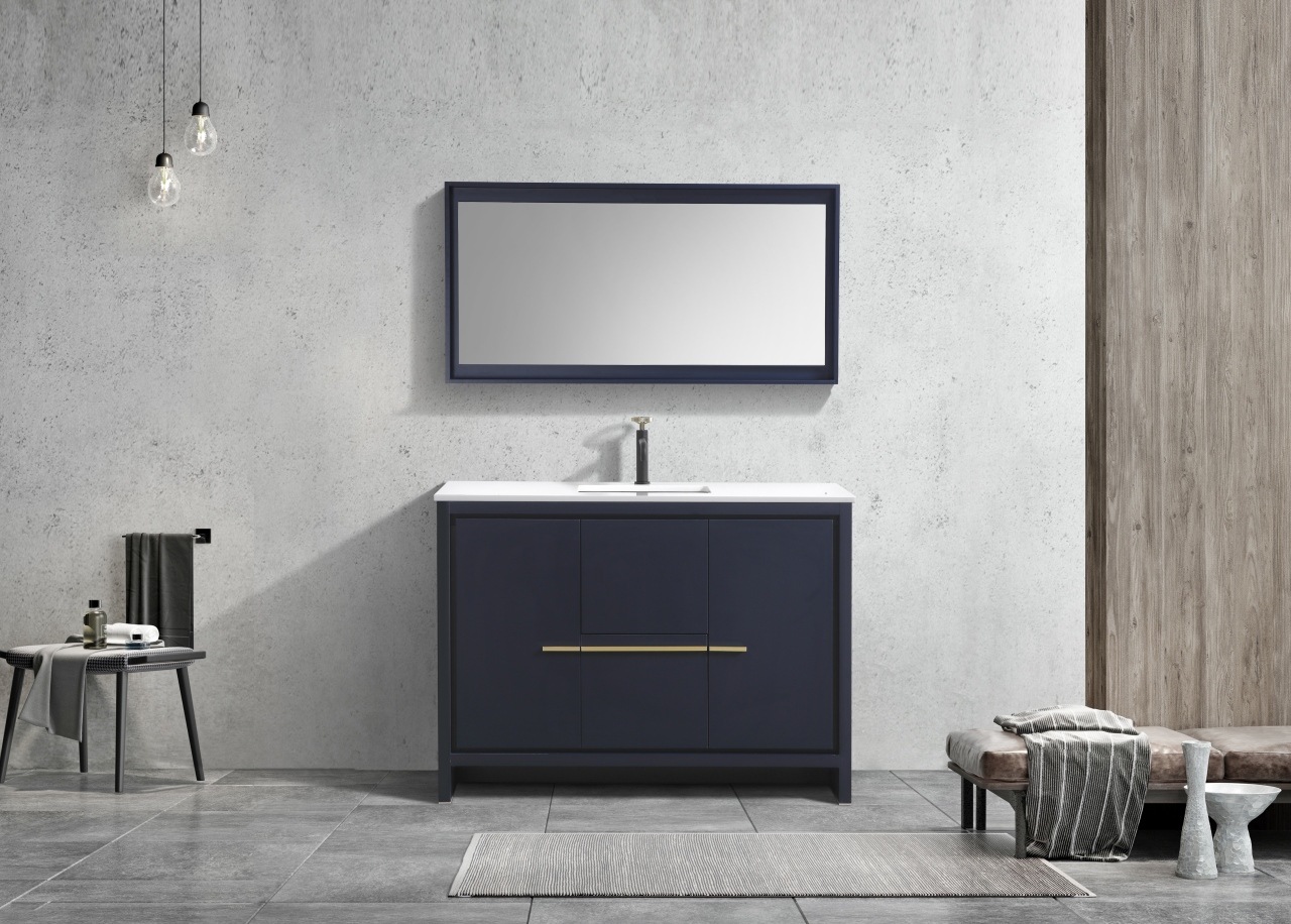 KubeBath Dolce 48″ Blue Vanity Modern Vanity with Single Sink