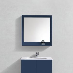 30" Wide Mirror w/ Shelf - Gloss Blue