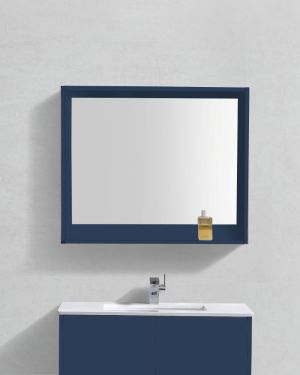 36″ Wide Mirror w/ Shelf – Navy Blue