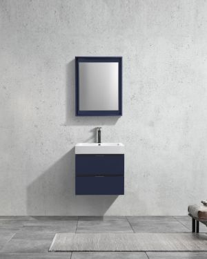 Bliss 24″ Navy Blue Wall Mount Modern Bathroom Vanity
