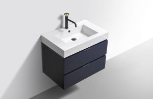 Bliss 30" Blue Wall Mount Modern Bathroom Vanity