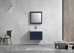 Bliss 30" Blue Wall Mount Modern Bathroom Vanity