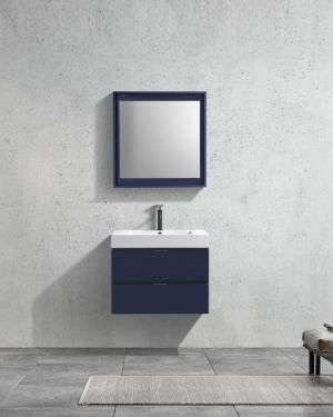 Bliss 30″ Navy Blue Wall Mount Modern Bathroom Vanity