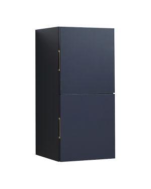Bathroom Navy Blue Wood Linen Side Cabinet w/ 2 Storage Areas