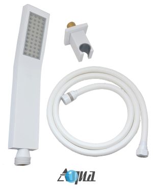 Aqua Piazza by KubeBath Handheld Kit W/ Handheld, 5′ Long Hose and Wall Adapter – White