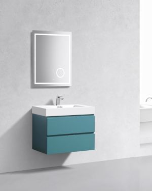 Bliss 30″ Teal Green Wall Mount Modern Bathroom Vanity