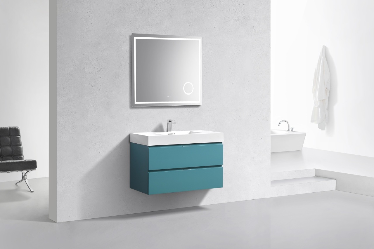 Bliss 36" Turquoise Green Wall Mount Modern Bathroom Vanity