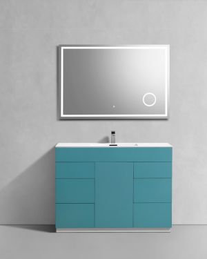 Milano 48″ Teal Green Floor Mount Modern Bathroom Vanity