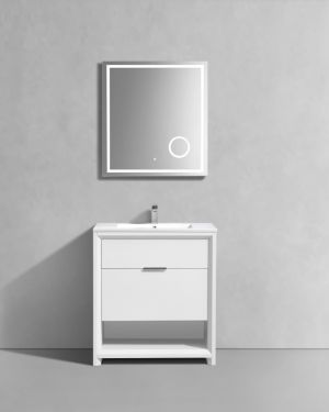 KubeBath 32″ Nudo Modern Bathroom Vanity in High Gloss White Finish