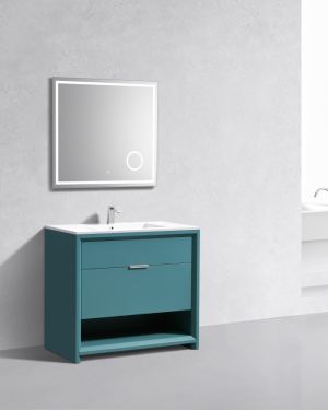 KubeBath 40″ Nudo Modern Bathroom Vanity in Teal Green Finish