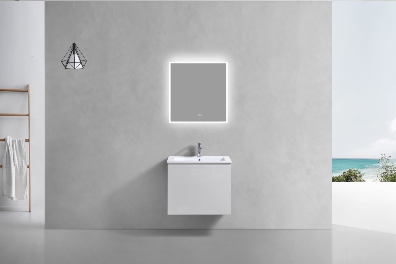 KubeBath 24" Balli Modern Bathroom Vanity in High Gloss White Finish