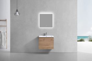 KubeBath 24" Balli Modern Bathroom Vanity in White Oak Finish