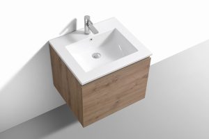 KubeBath 24" Balli Modern Bathroom Vanity in White Oak Finish