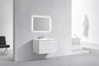 KubeBath 32" Balli Modern Bathroom Vanity in High Gloss White Finish