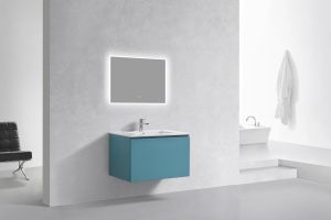 KubeBath 32" Balli Modern Bathroom Vanity in Teal Green Finish