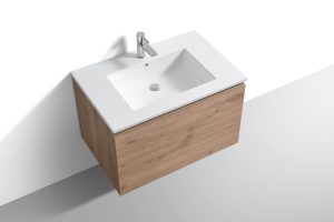 KubeBath 32" Balli Modern Bathroom Vanity in White Oak Finish