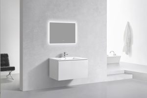 KubeBath 36" Balli Modern Bathroom Vanity in White Oak Finish