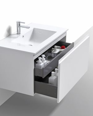 KubeBath 36″ Balli Modern Bathroom Vanity in High Gloss White Finish