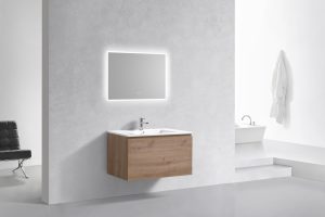 KubeBath 36" Balli Modern Bathroom Vanity in White Oak Finish