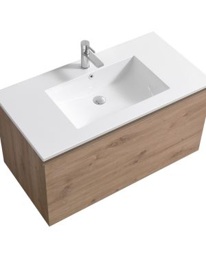 KubeBath 40″ Balli Modern Bathroom Vanity in White Oak Finish