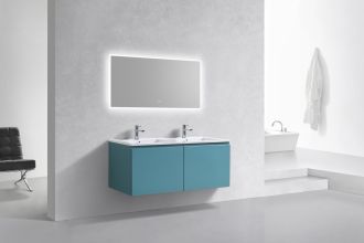KubeBath 48" Double Sink Balli Modern Bathroom Vanity in Teal Green Finish