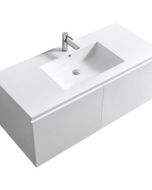 KubeBath 48″ Single Sink Balli Modern Bathroom Vanity in High Gloss White Finish