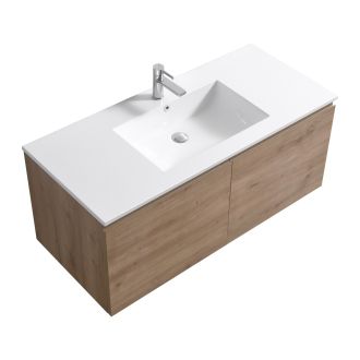KubeBath 48" Single Sink Balli Modern Bathroom Vanity in White Oak Finish
