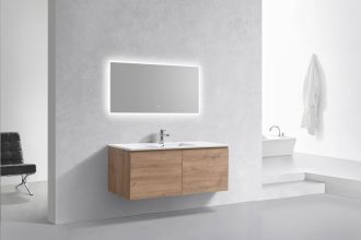 KubeBath 48" Single Sink Balli Modern Bathroom Vanity in White Oak Finish