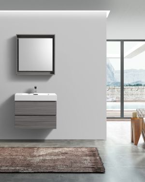 Bliss 24″ Vulcan Ash Grey Wall Mount Modern Bathroom Vanity