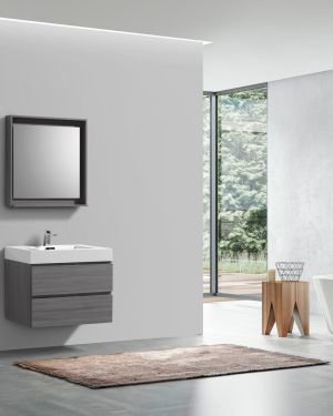 Bliss 30″ Vulcan Ash Grey Wall Mount Modern Bathroom Vanity
