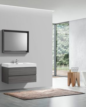 Bliss 36″ Vulcan Ash Grey Wall Mount Modern Bathroom Vanity