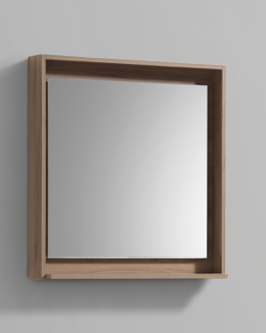 24″ Wide Mirror w/ Shelf – Honey Oak
