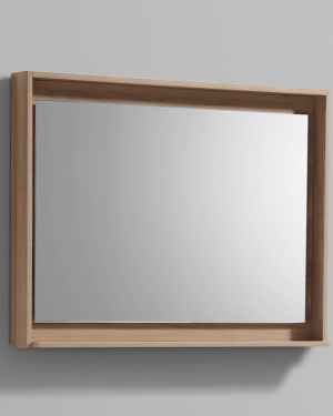 36″ Wide Mirror w/ Shelf – Honey Oak