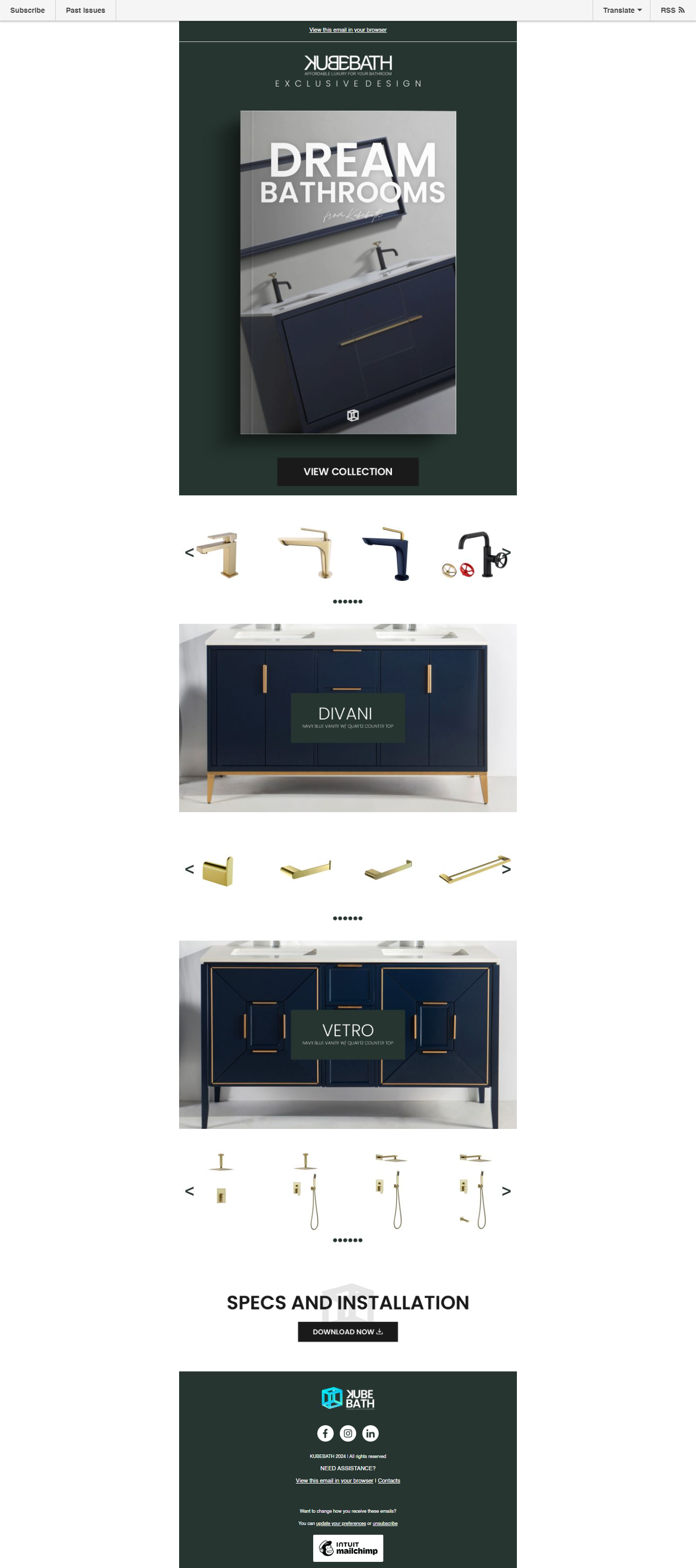 Kubebath Newsletter -Affordable Luxury adorned in Gold Accents
