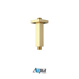 Aqua Piazza Brushed Gold Shower Set w/ 12" Ceiling Mount Square Rain Shower, Handheld and Tub Filler